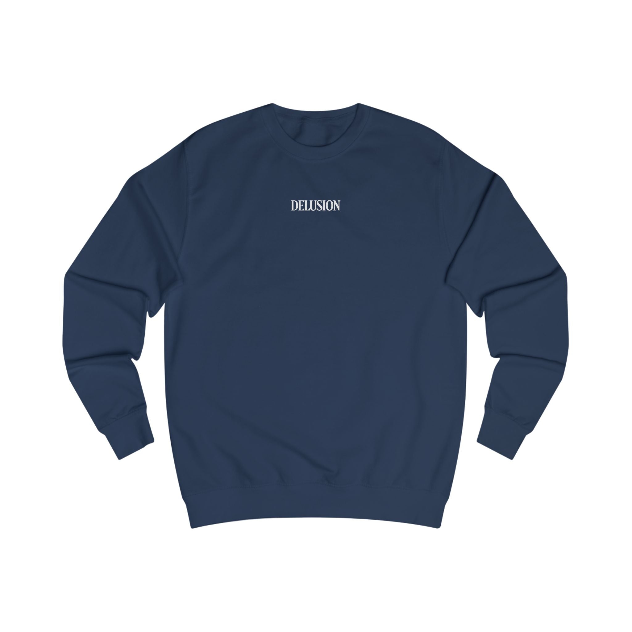 Chic Unisex Sweatshirt with 'Delusion' Text and Abstract Designs