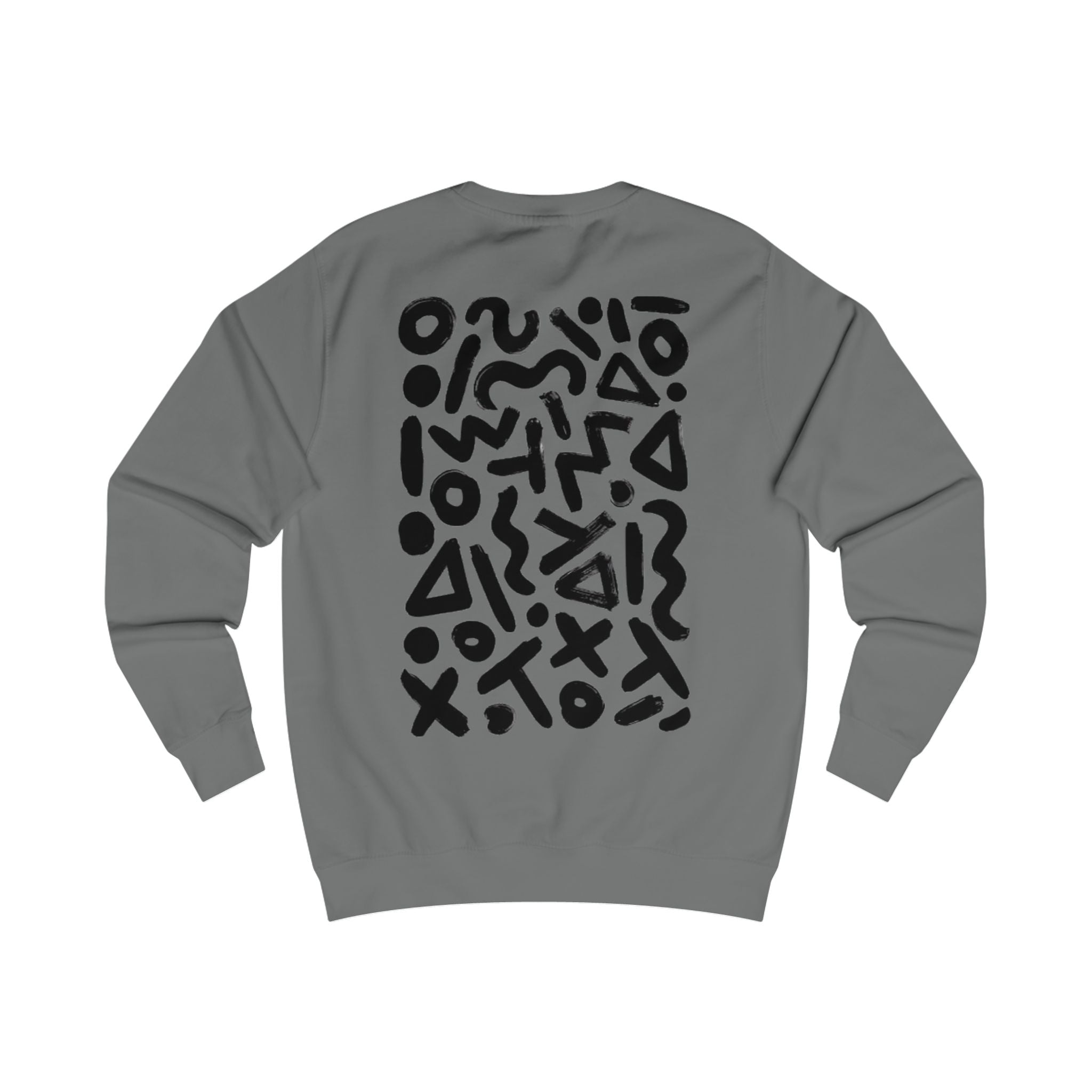 Chic Unisex Sweatshirt with 'Delusion' Text and Abstract Designs