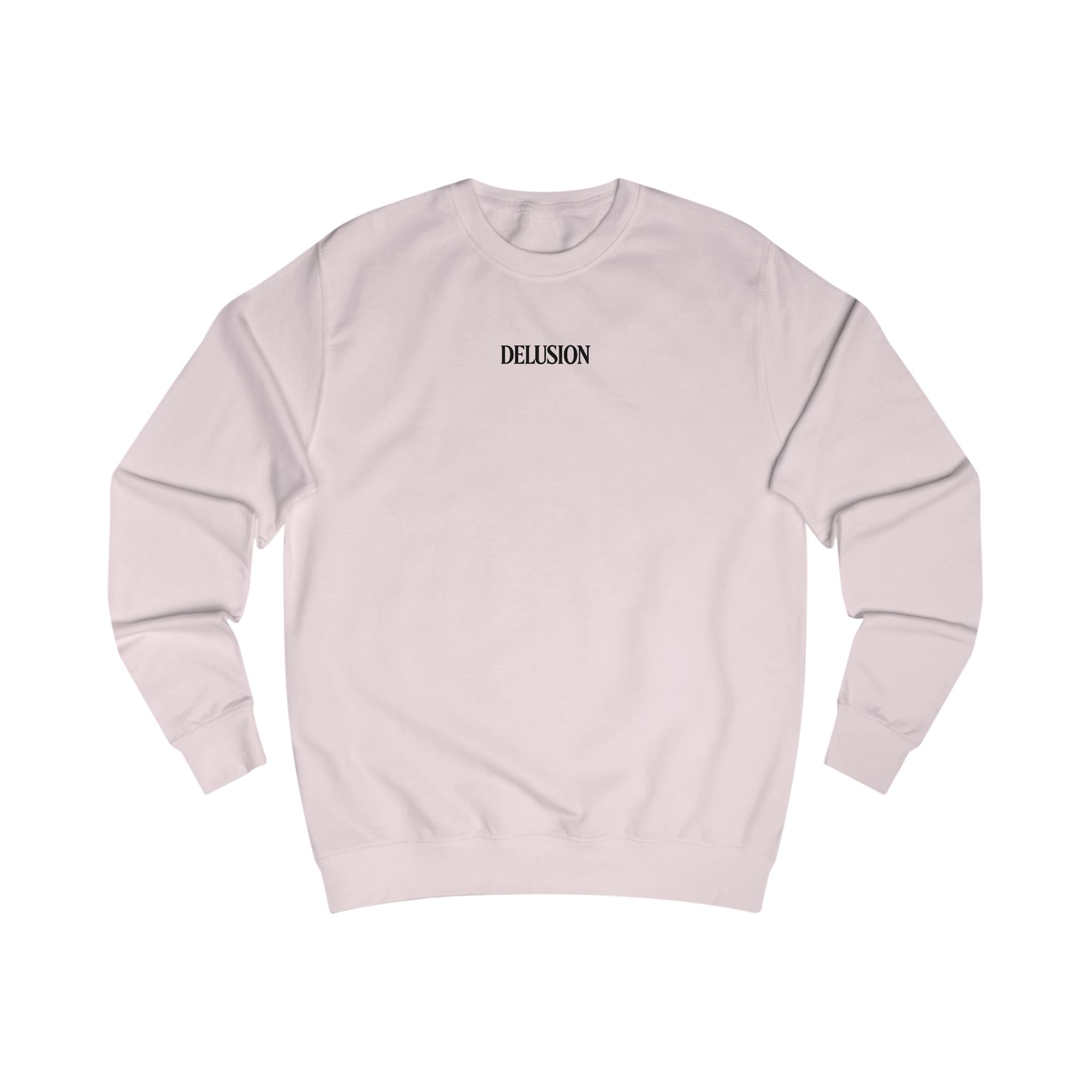 Chic Unisex Sweatshirt with 'Delusion' Text and Abstract Designs